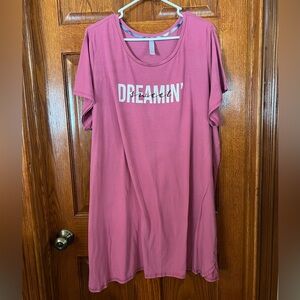 Cacique 26/28 Sweet Dreamin Pullover Night Shirt Woman’s Pink Short Sleeve